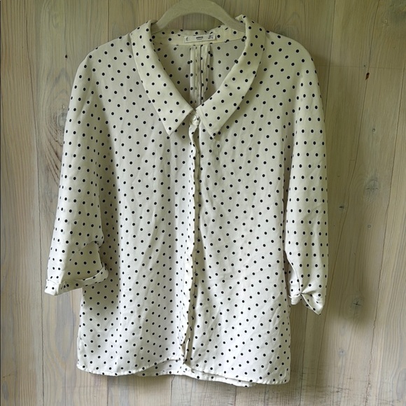 Mango Polka Dot Blouse Size 4 - Picture 1 of 7